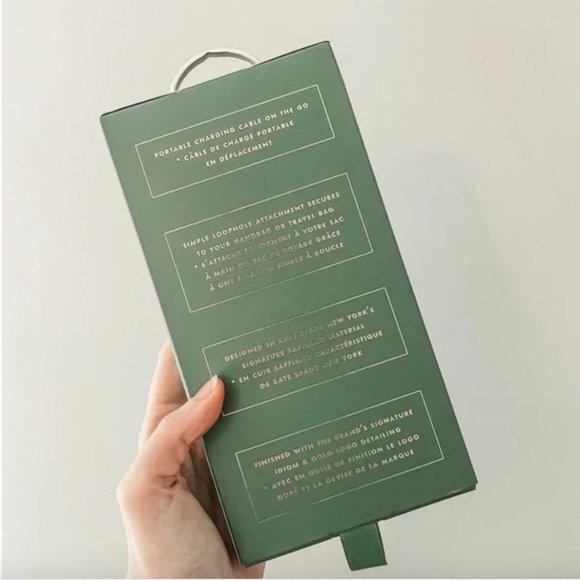 Kate Spade Portable Lightning Cable - Black/Rose pink nwt - Picture 3 of 6